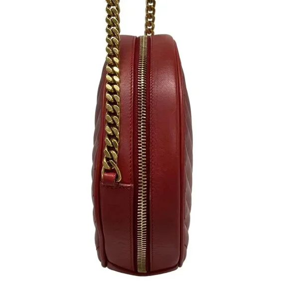 SAINT LAURENT PARIS 357401 Red Leather Shoulder Bag - Picture 4 of 15